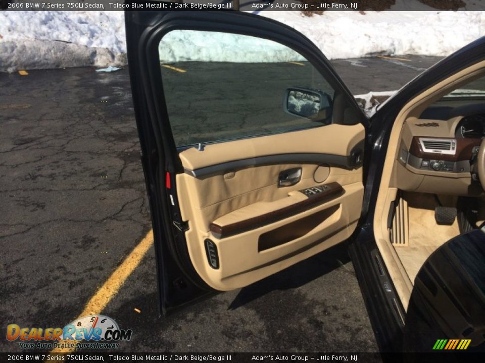 2006 BMW 7 Series 750Li Sedan Toledo Blue Metallic / Dark Beige/Beige III Photo #7