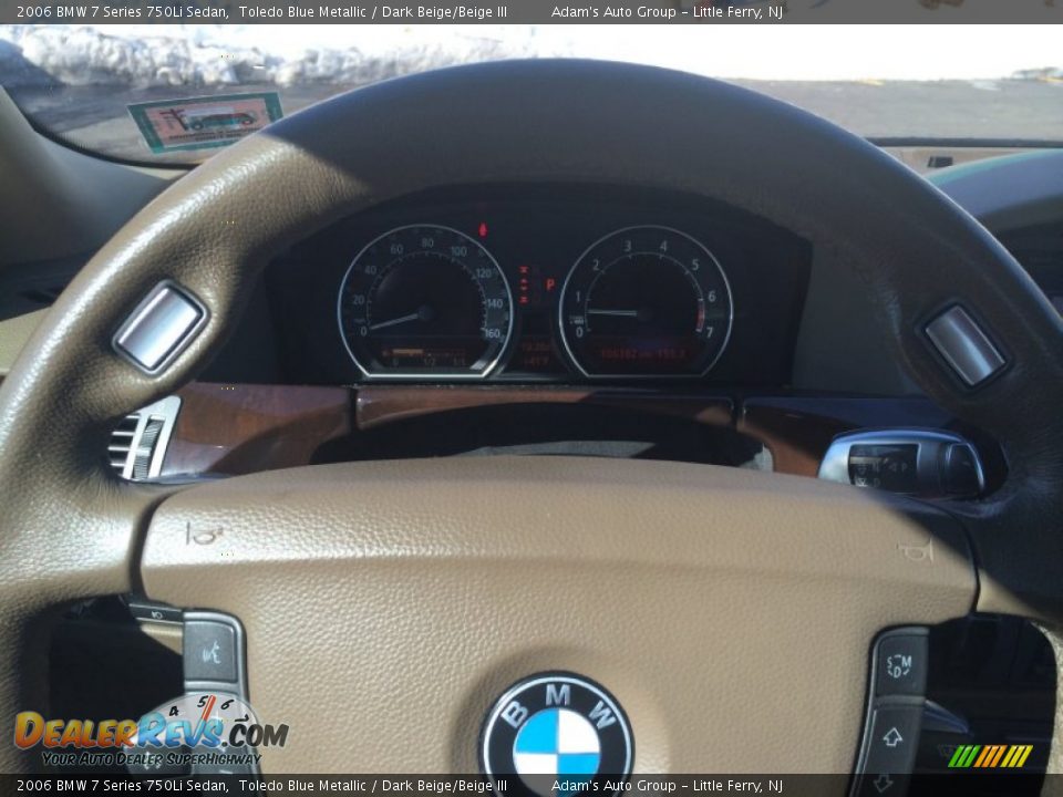 2006 BMW 7 Series 750Li Sedan Toledo Blue Metallic / Dark Beige/Beige III Photo #9