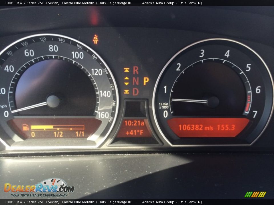 2006 BMW 7 Series 750Li Sedan Toledo Blue Metallic / Dark Beige/Beige III Photo #10