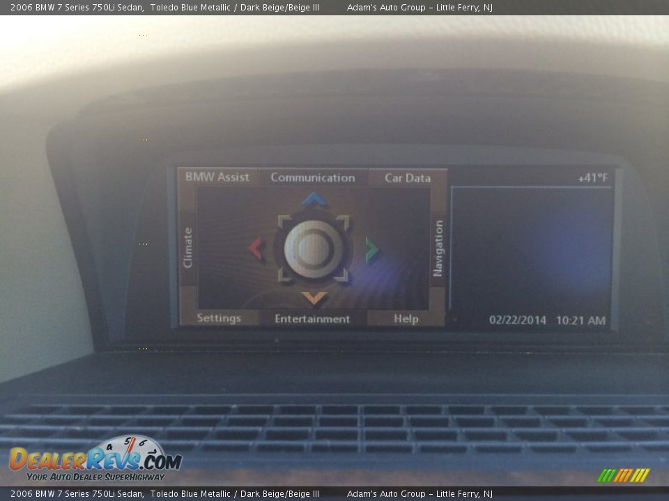 2006 BMW 7 Series 750Li Sedan Toledo Blue Metallic / Dark Beige/Beige III Photo #11