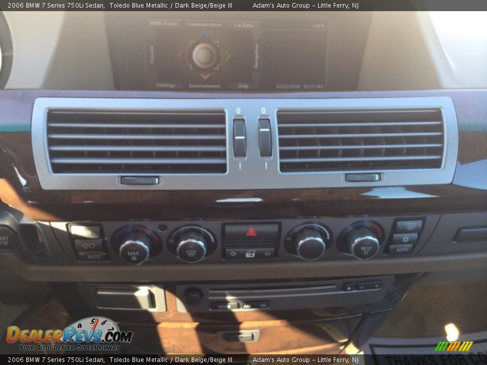 2006 BMW 7 Series 750Li Sedan Toledo Blue Metallic / Dark Beige/Beige III Photo #12