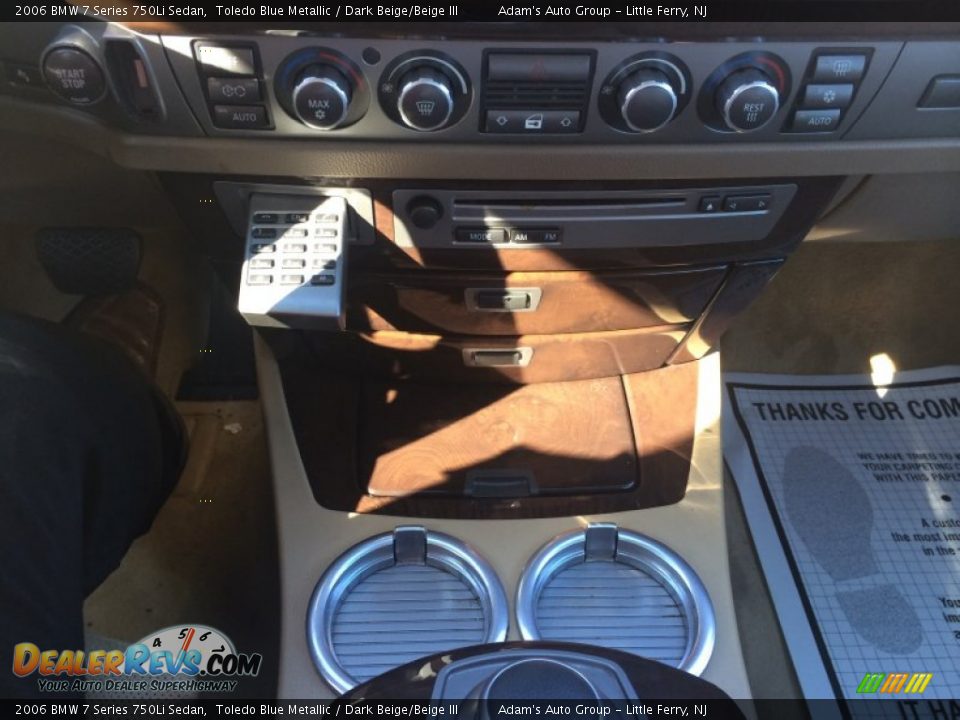2006 BMW 7 Series 750Li Sedan Toledo Blue Metallic / Dark Beige/Beige III Photo #13