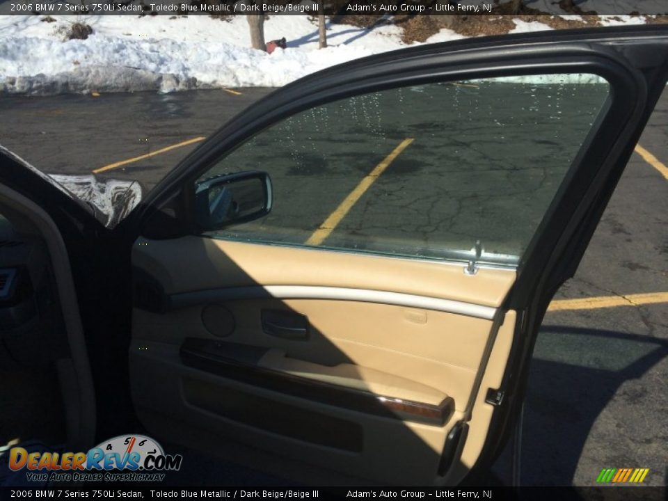 2006 BMW 7 Series 750Li Sedan Toledo Blue Metallic / Dark Beige/Beige III Photo #15