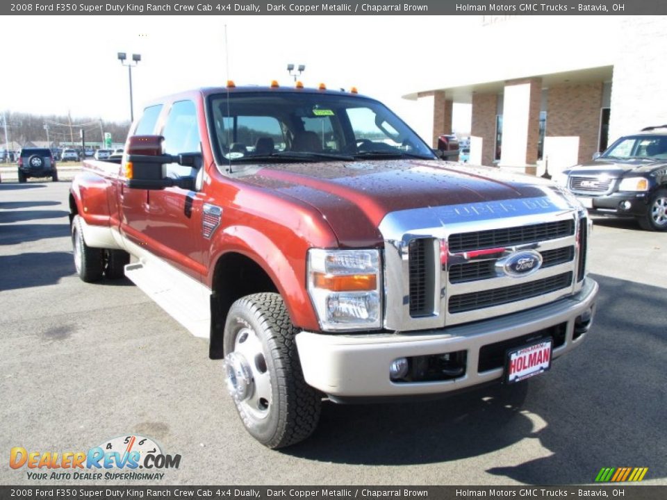 2008 Ford F350 Super Duty King Ranch Crew Cab 4x4 Dually Dark Copper Metallic / Chaparral Brown Photo #2