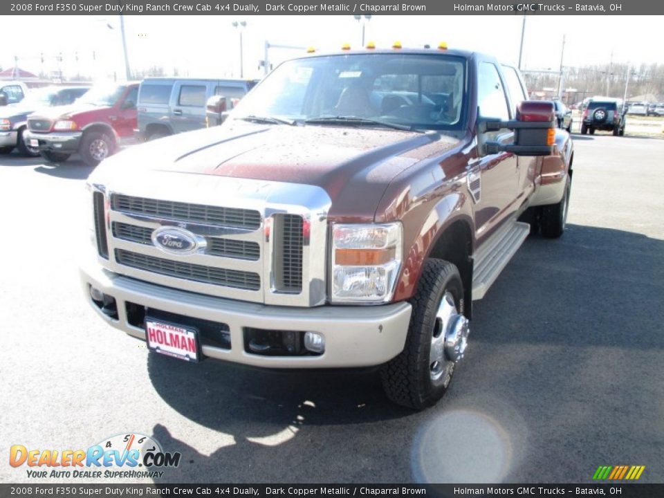 2008 Ford F350 Super Duty King Ranch Crew Cab 4x4 Dually Dark Copper Metallic / Chaparral Brown Photo #3