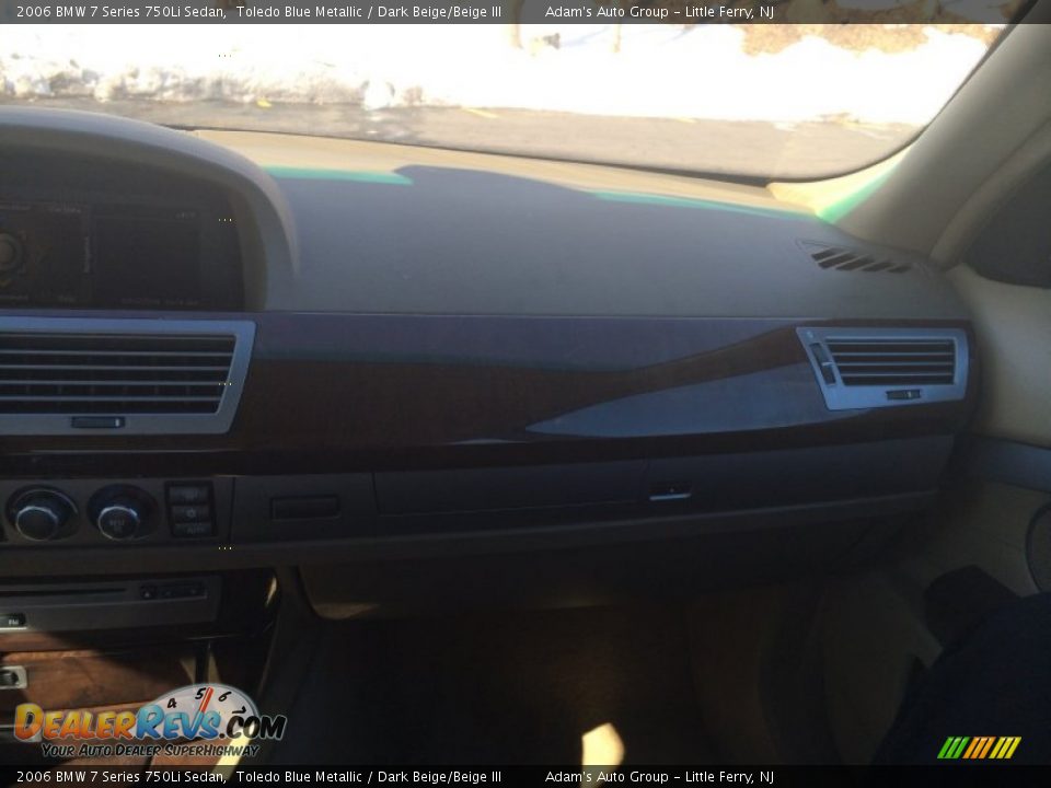 2006 BMW 7 Series 750Li Sedan Toledo Blue Metallic / Dark Beige/Beige III Photo #17