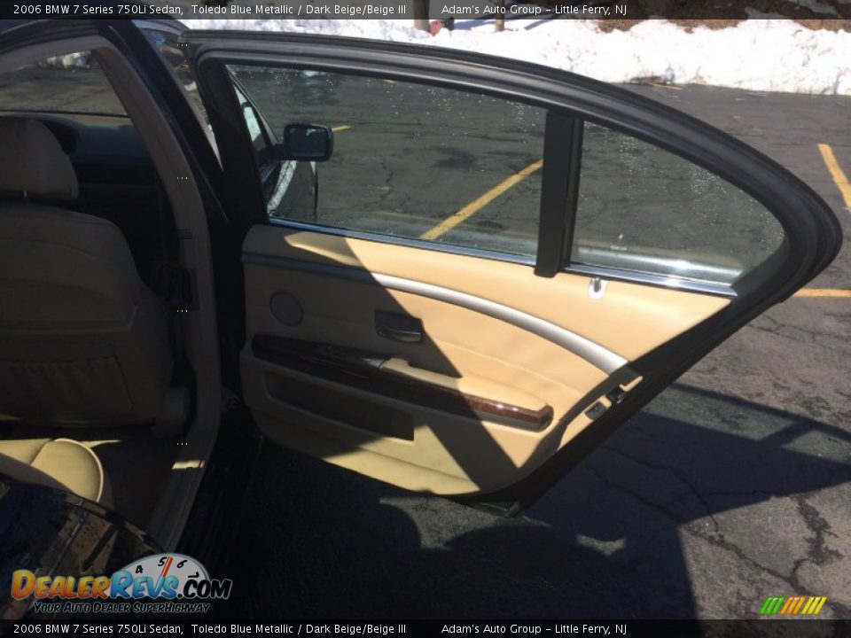2006 BMW 7 Series 750Li Sedan Toledo Blue Metallic / Dark Beige/Beige III Photo #18