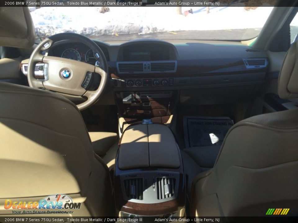 2006 BMW 7 Series 750Li Sedan Toledo Blue Metallic / Dark Beige/Beige III Photo #20