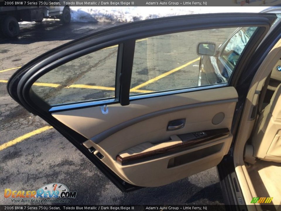 2006 BMW 7 Series 750Li Sedan Toledo Blue Metallic / Dark Beige/Beige III Photo #21