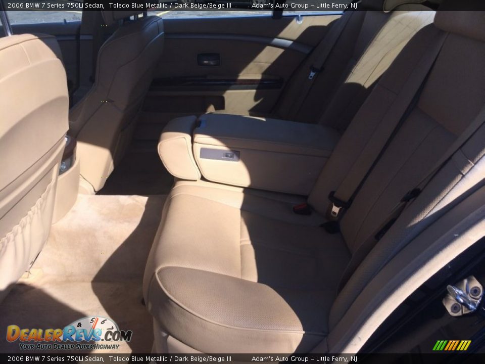 2006 BMW 7 Series 750Li Sedan Toledo Blue Metallic / Dark Beige/Beige III Photo #22