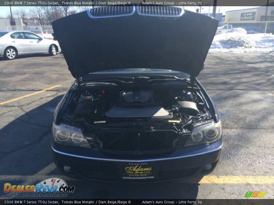 2006 BMW 7 Series 750Li Sedan Toledo Blue Metallic / Dark Beige/Beige III Photo #25