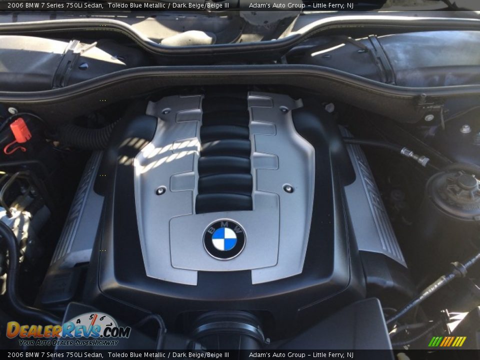 2006 BMW 7 Series 750Li Sedan Toledo Blue Metallic / Dark Beige/Beige III Photo #26