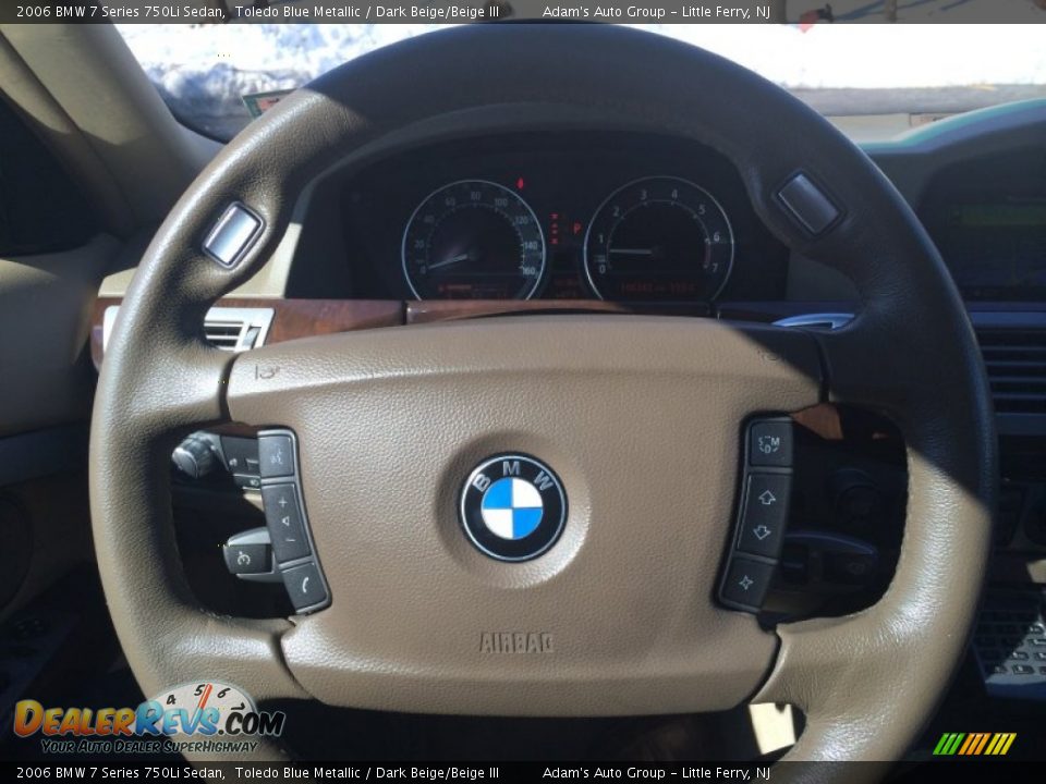 2006 BMW 7 Series 750Li Sedan Toledo Blue Metallic / Dark Beige/Beige III Photo #30