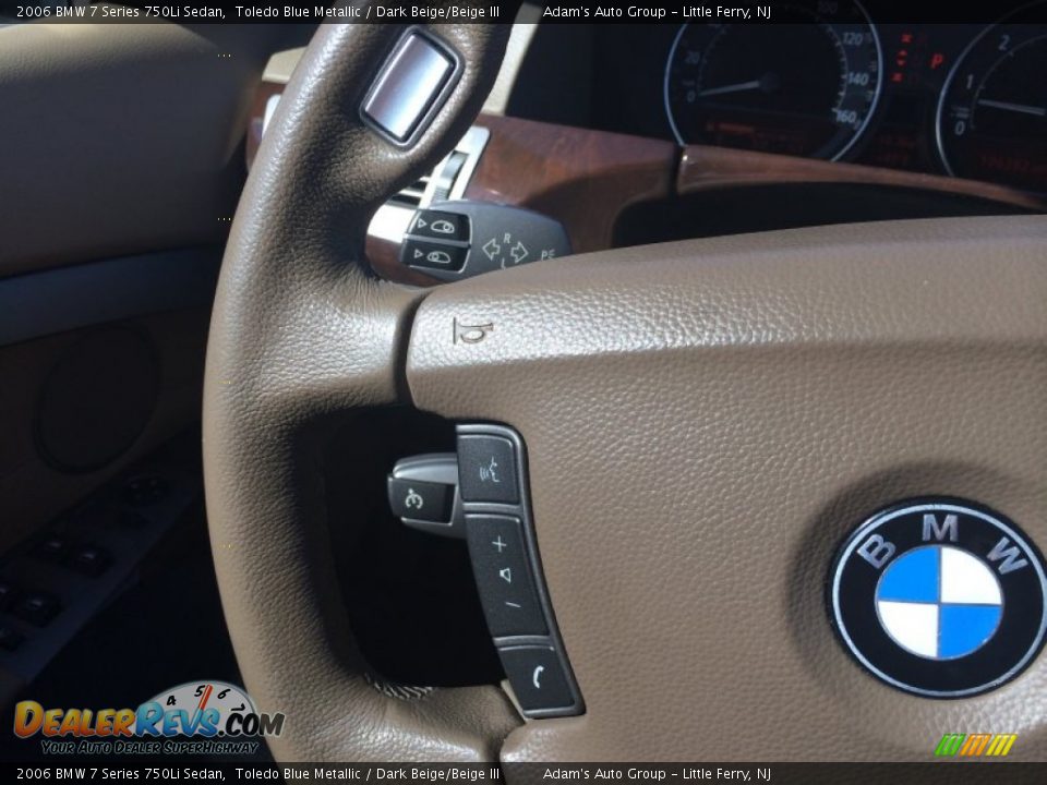 2006 BMW 7 Series 750Li Sedan Toledo Blue Metallic / Dark Beige/Beige III Photo #31
