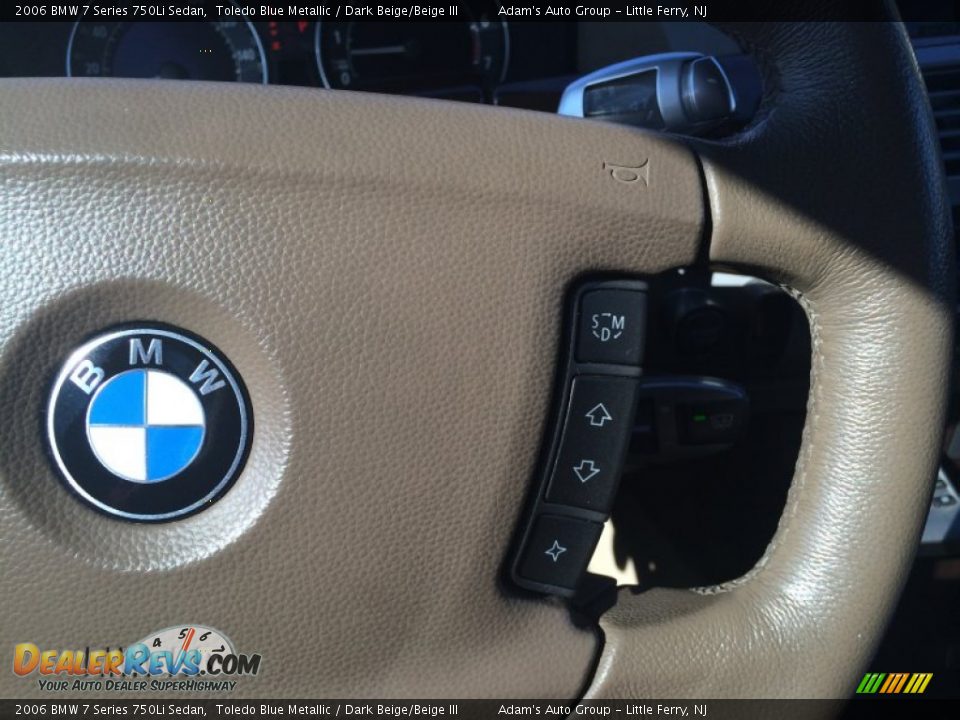2006 BMW 7 Series 750Li Sedan Toledo Blue Metallic / Dark Beige/Beige III Photo #32