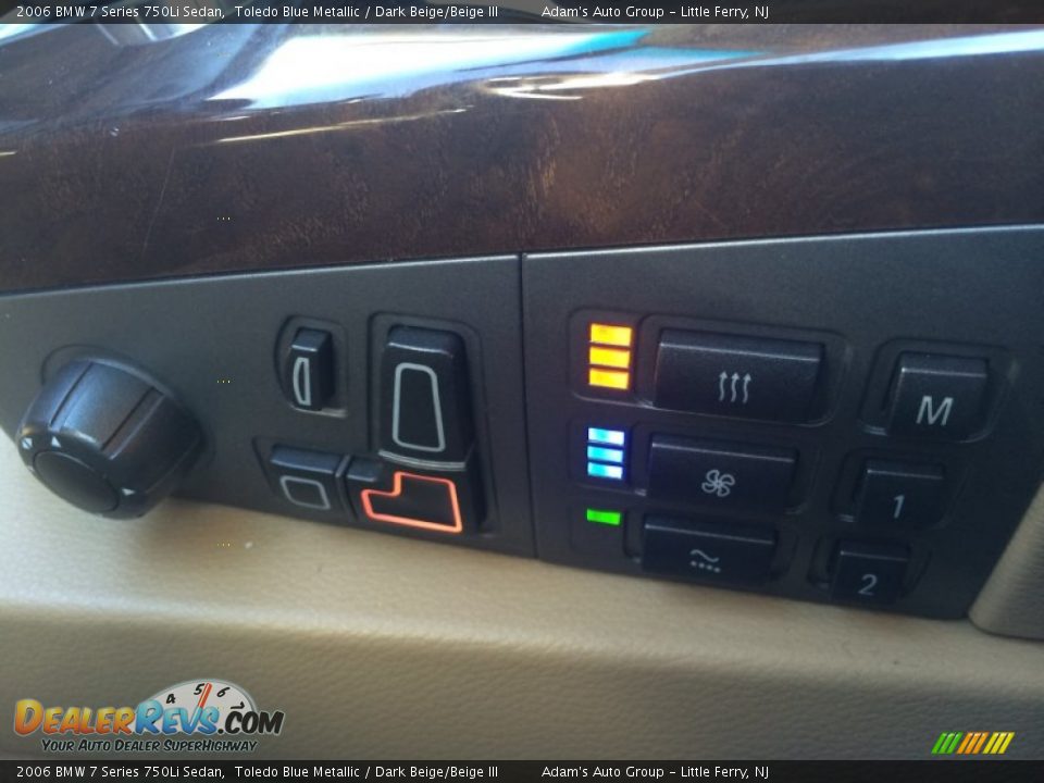 2006 BMW 7 Series 750Li Sedan Toledo Blue Metallic / Dark Beige/Beige III Photo #33