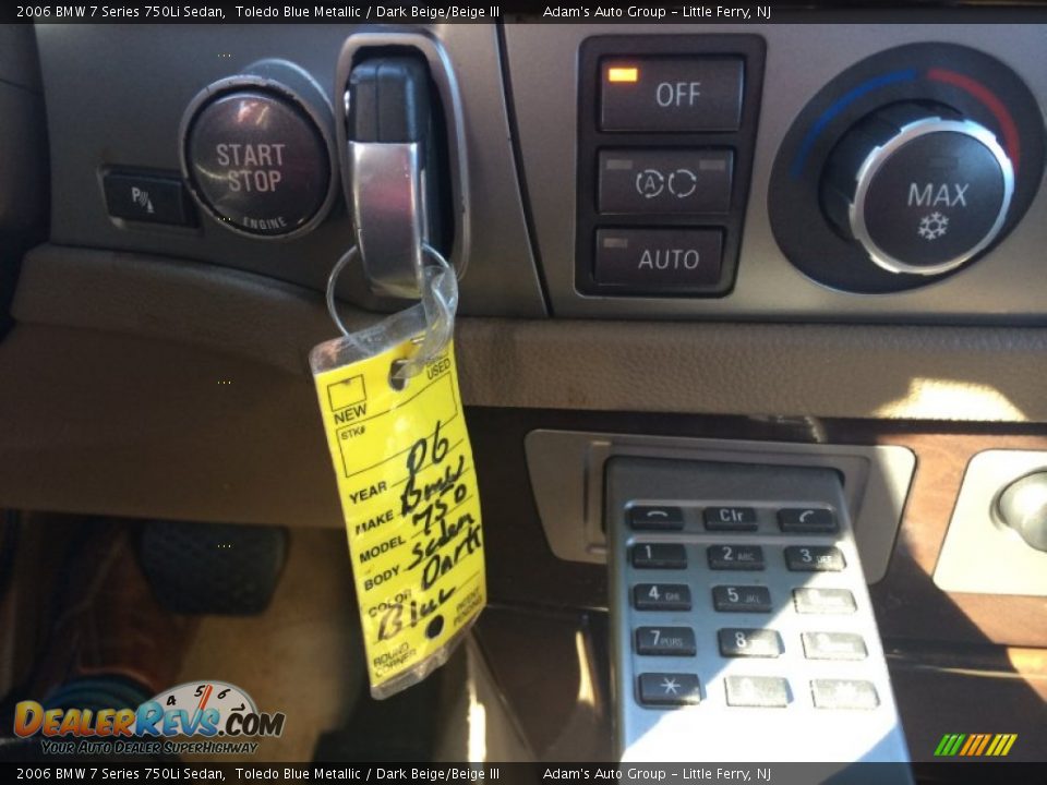 2006 BMW 7 Series 750Li Sedan Toledo Blue Metallic / Dark Beige/Beige III Photo #34
