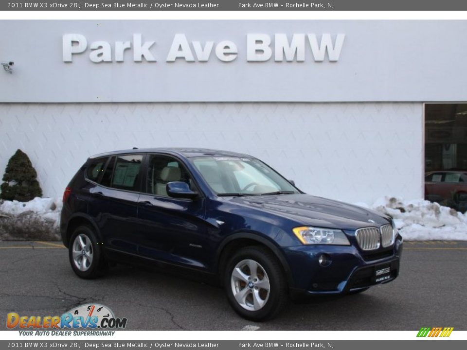 2011 BMW X3 xDrive 28i Deep Sea Blue Metallic / Oyster Nevada Leather Photo #1