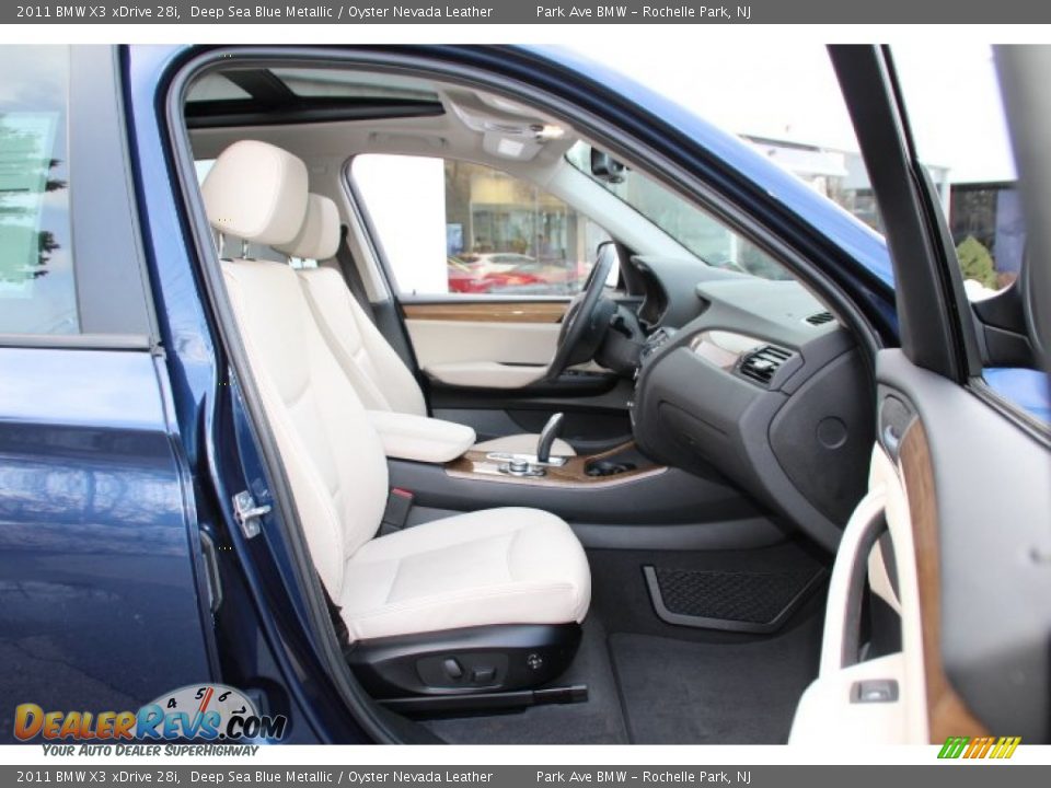 2011 BMW X3 xDrive 28i Deep Sea Blue Metallic / Oyster Nevada Leather Photo #26