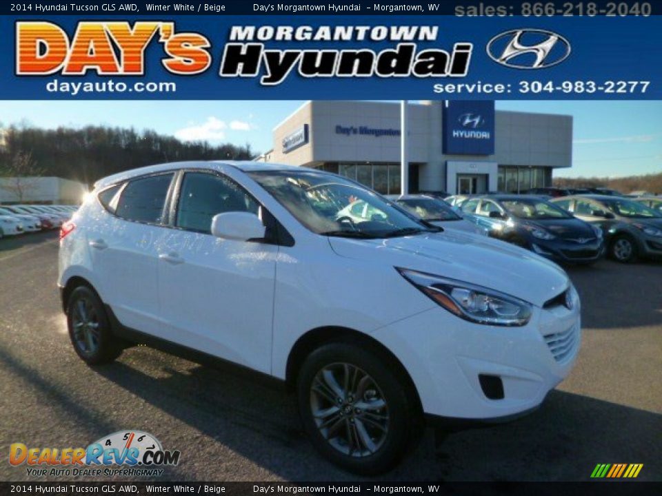 2014 Hyundai Tucson GLS AWD Winter White / Beige Photo #1