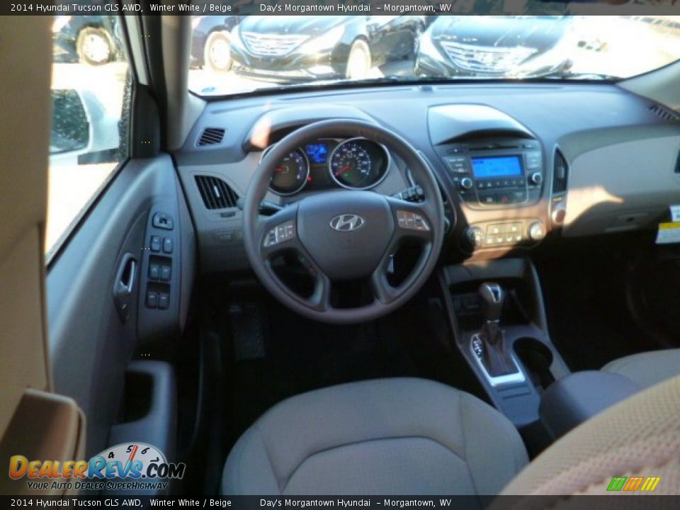 2014 Hyundai Tucson GLS AWD Winter White / Beige Photo #13