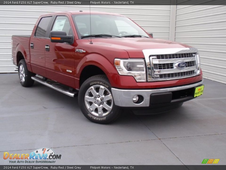 2014 Ford F150 XLT SuperCrew Ruby Red / Steel Grey Photo #2