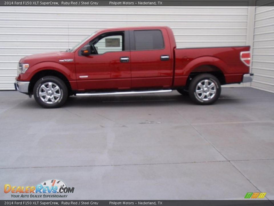 2014 Ford F150 XLT SuperCrew Ruby Red / Steel Grey Photo #6
