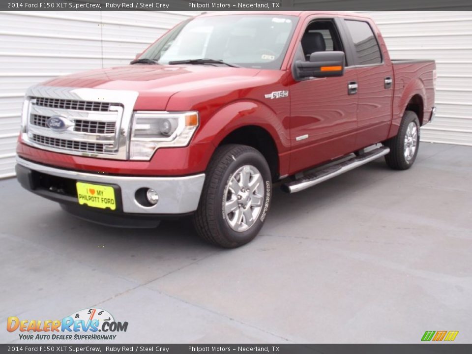 2014 Ford F150 XLT SuperCrew Ruby Red / Steel Grey Photo #7