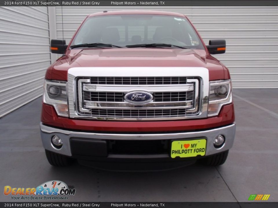 2014 Ford F150 XLT SuperCrew Ruby Red / Steel Grey Photo #8