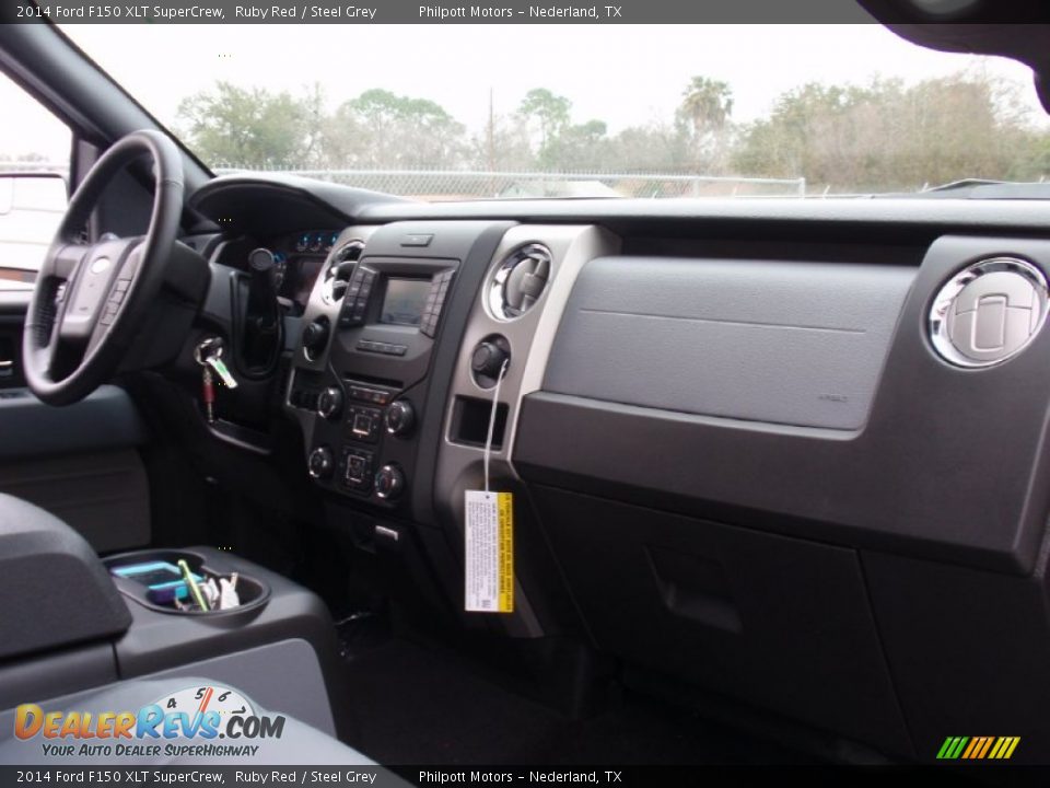 2014 Ford F150 XLT SuperCrew Ruby Red / Steel Grey Photo #22