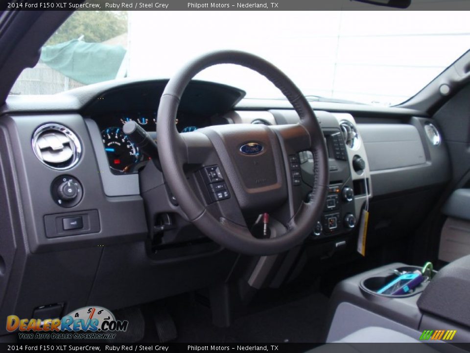 2014 Ford F150 XLT SuperCrew Ruby Red / Steel Grey Photo #28
