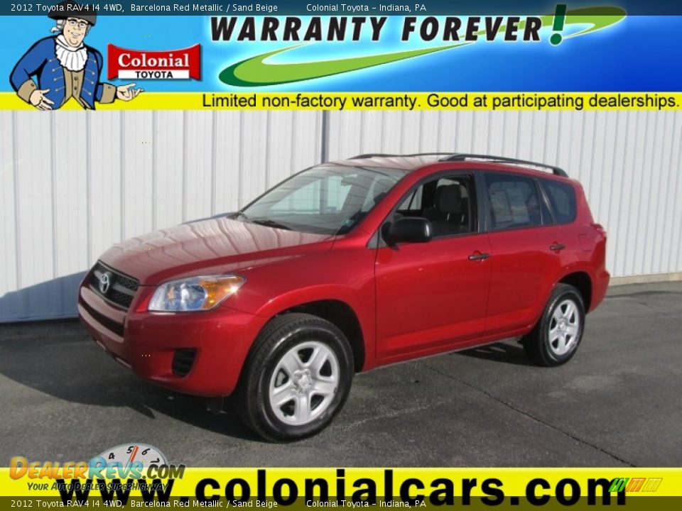 2012 Toyota RAV4 I4 4WD Barcelona Red Metallic / Sand Beige Photo #1