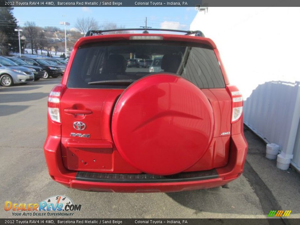 2012 Toyota RAV4 I4 4WD Barcelona Red Metallic / Sand Beige Photo #5