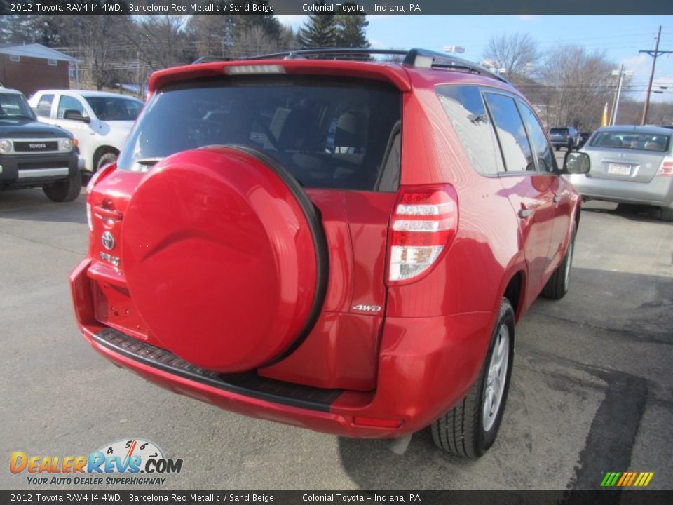 2012 Toyota RAV4 I4 4WD Barcelona Red Metallic / Sand Beige Photo #6
