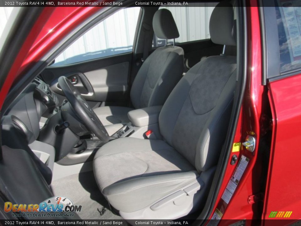 2012 Toyota RAV4 I4 4WD Barcelona Red Metallic / Sand Beige Photo #13