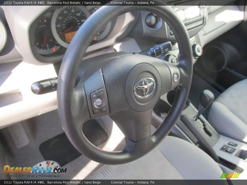 2012 Toyota RAV4 I4 4WD Barcelona Red Metallic / Sand Beige Photo #15