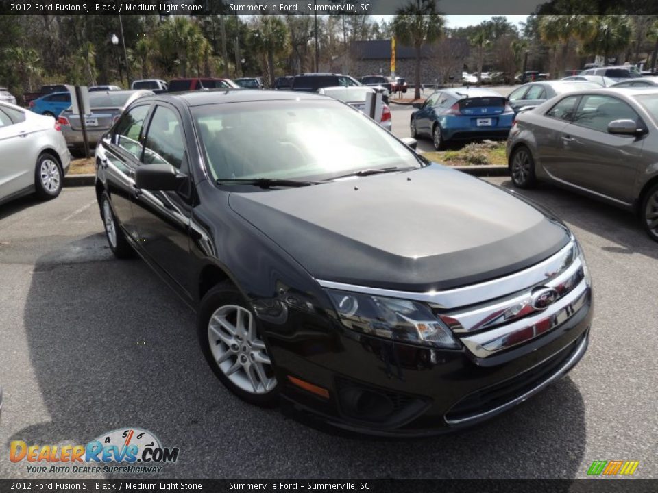 2012 Ford Fusion S Black / Medium Light Stone Photo #1