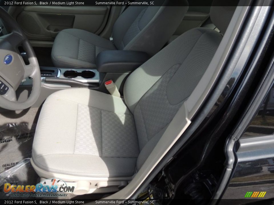 2012 Ford Fusion S Black / Medium Light Stone Photo #4