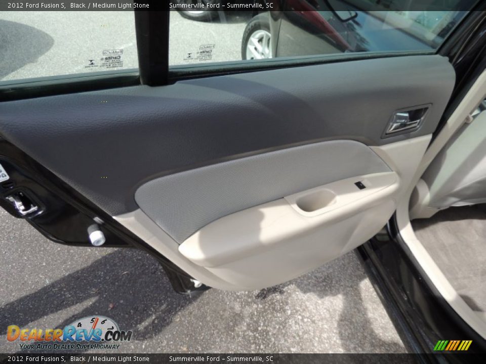 2012 Ford Fusion S Black / Medium Light Stone Photo #7