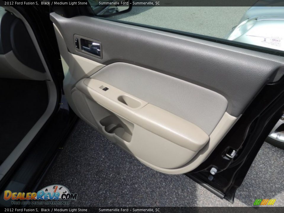 2012 Ford Fusion S Black / Medium Light Stone Photo #9