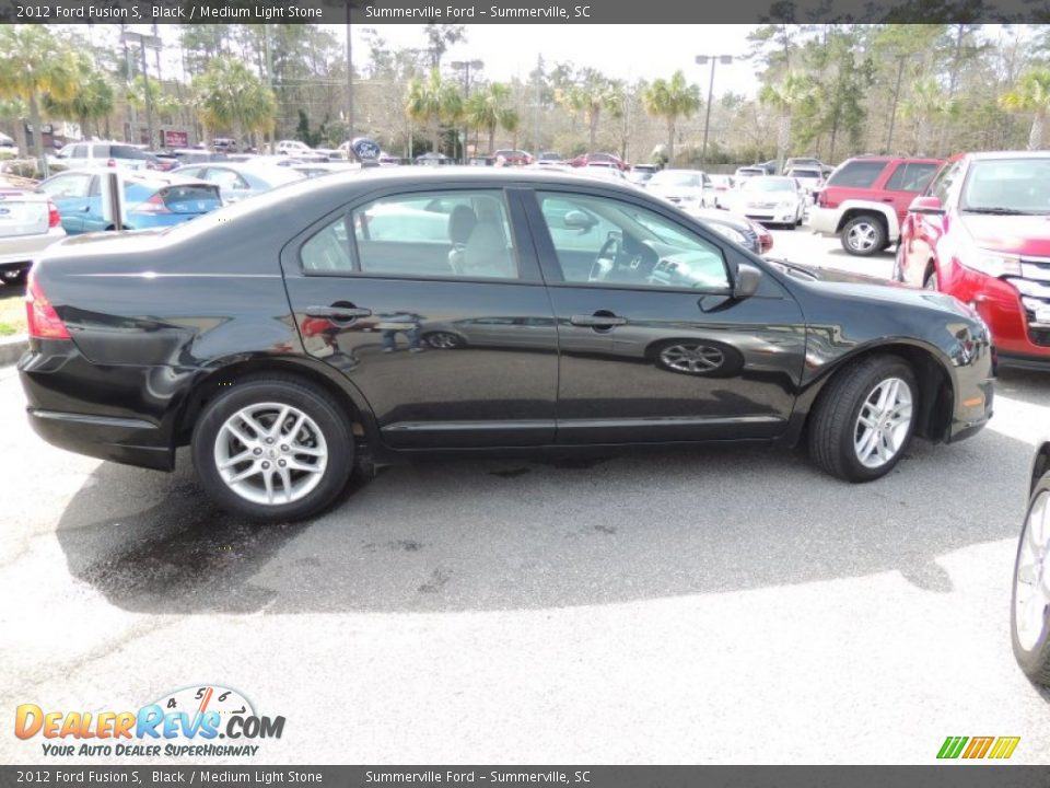 2012 Ford Fusion S Black / Medium Light Stone Photo #12