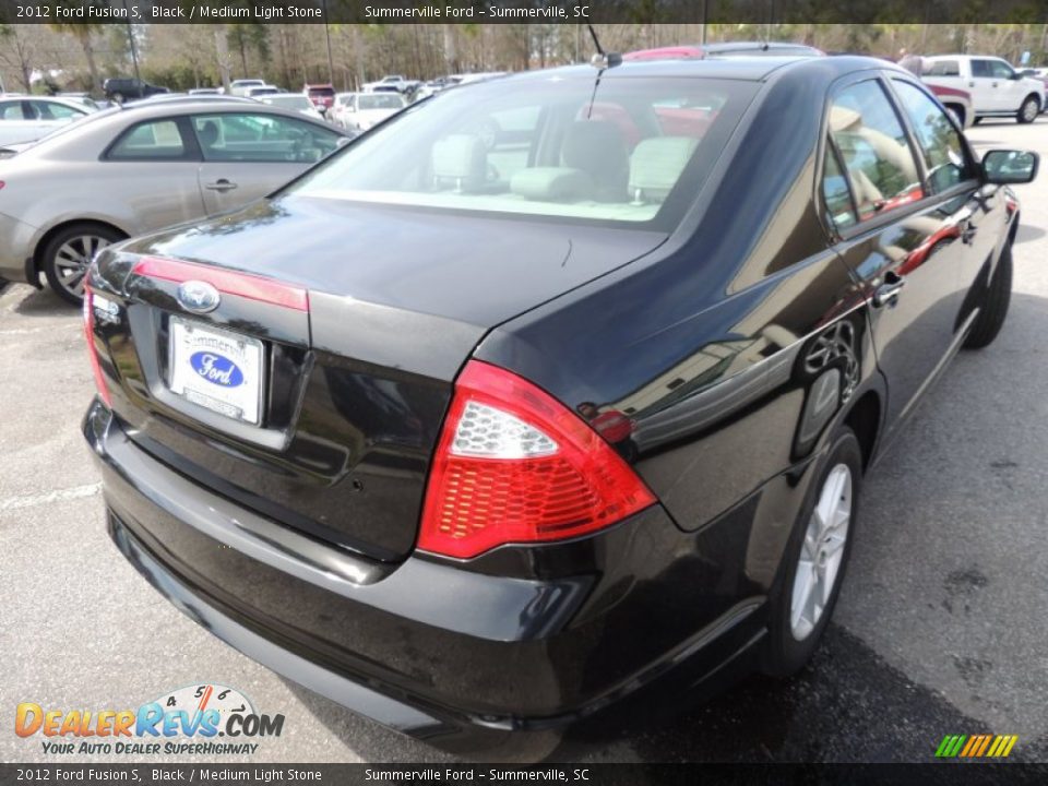 2012 Ford Fusion S Black / Medium Light Stone Photo #13