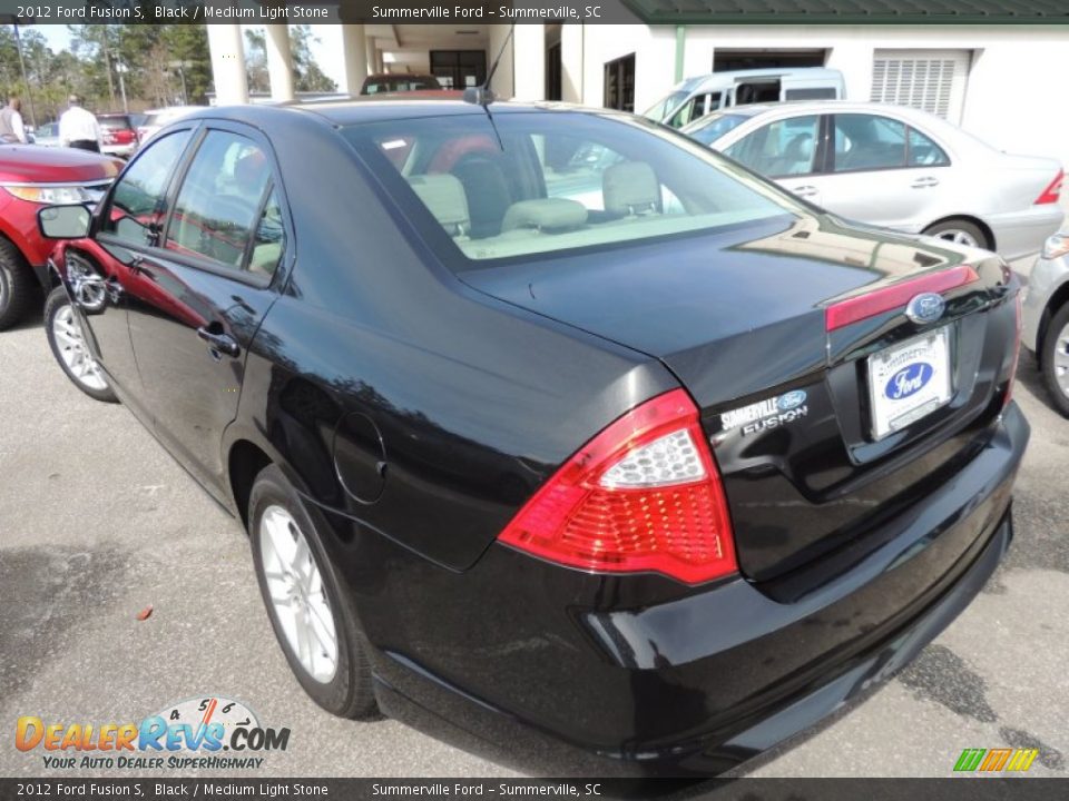 2012 Ford Fusion S Black / Medium Light Stone Photo #14