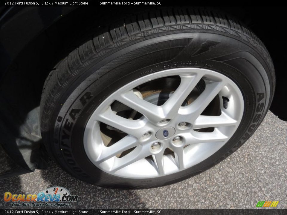 2012 Ford Fusion S Black / Medium Light Stone Photo #15