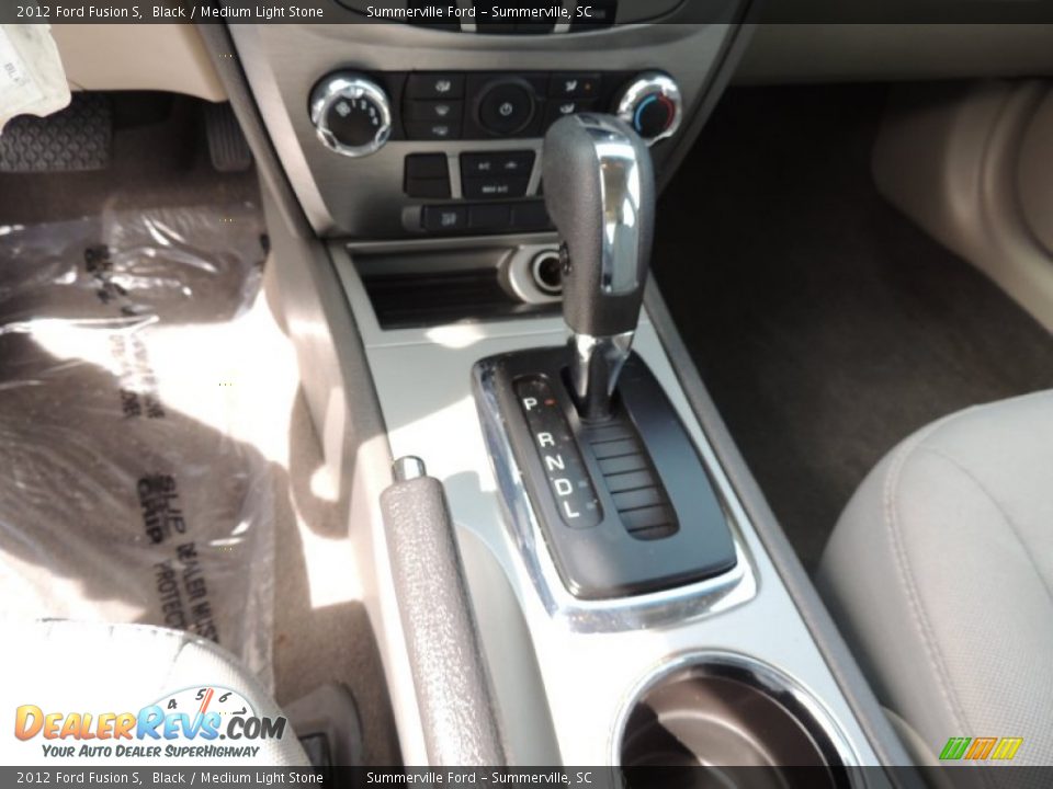 2012 Ford Fusion S Black / Medium Light Stone Photo #18
