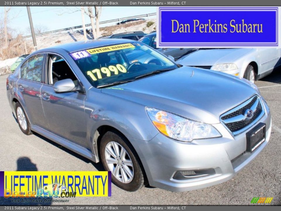 2011 Subaru Legacy 2.5i Premium Steel Silver Metallic / Off-Black Photo #1