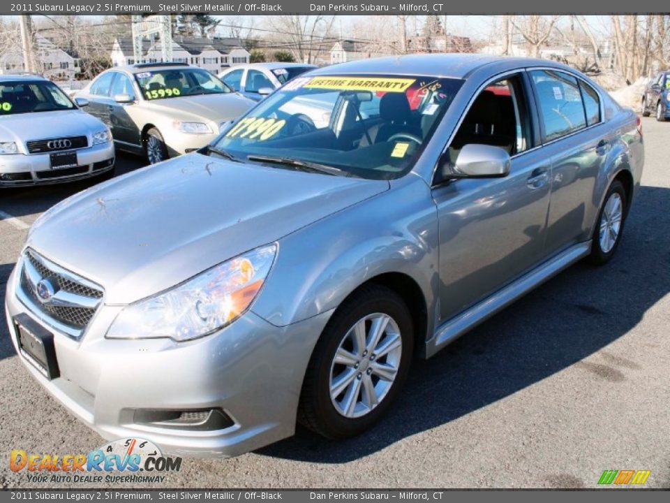 2011 Subaru Legacy 2.5i Premium Steel Silver Metallic / Off-Black Photo #3
