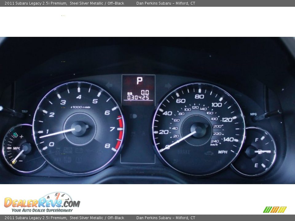 2011 Subaru Legacy 2.5i Premium Steel Silver Metallic / Off-Black Photo #13