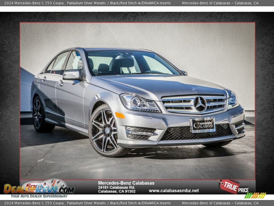 2014 Mercedes-Benz C 250 Coupe Palladium Silver Metallic / Black/Red Stitch w/DINAMICA Inserts Photo #1