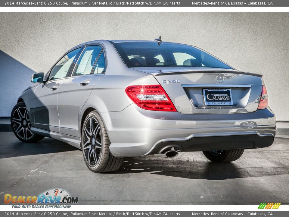 2014 Mercedes-Benz C 250 Coupe Palladium Silver Metallic / Black/Red Stitch w/DINAMICA Inserts Photo #2